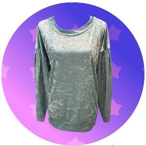 Stretchy Crushed Velvet in sea-foam green, sure to bring so many compliments!